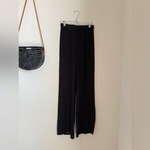 Paradise Black Sheer Wide Leg Black Pants, Size Small